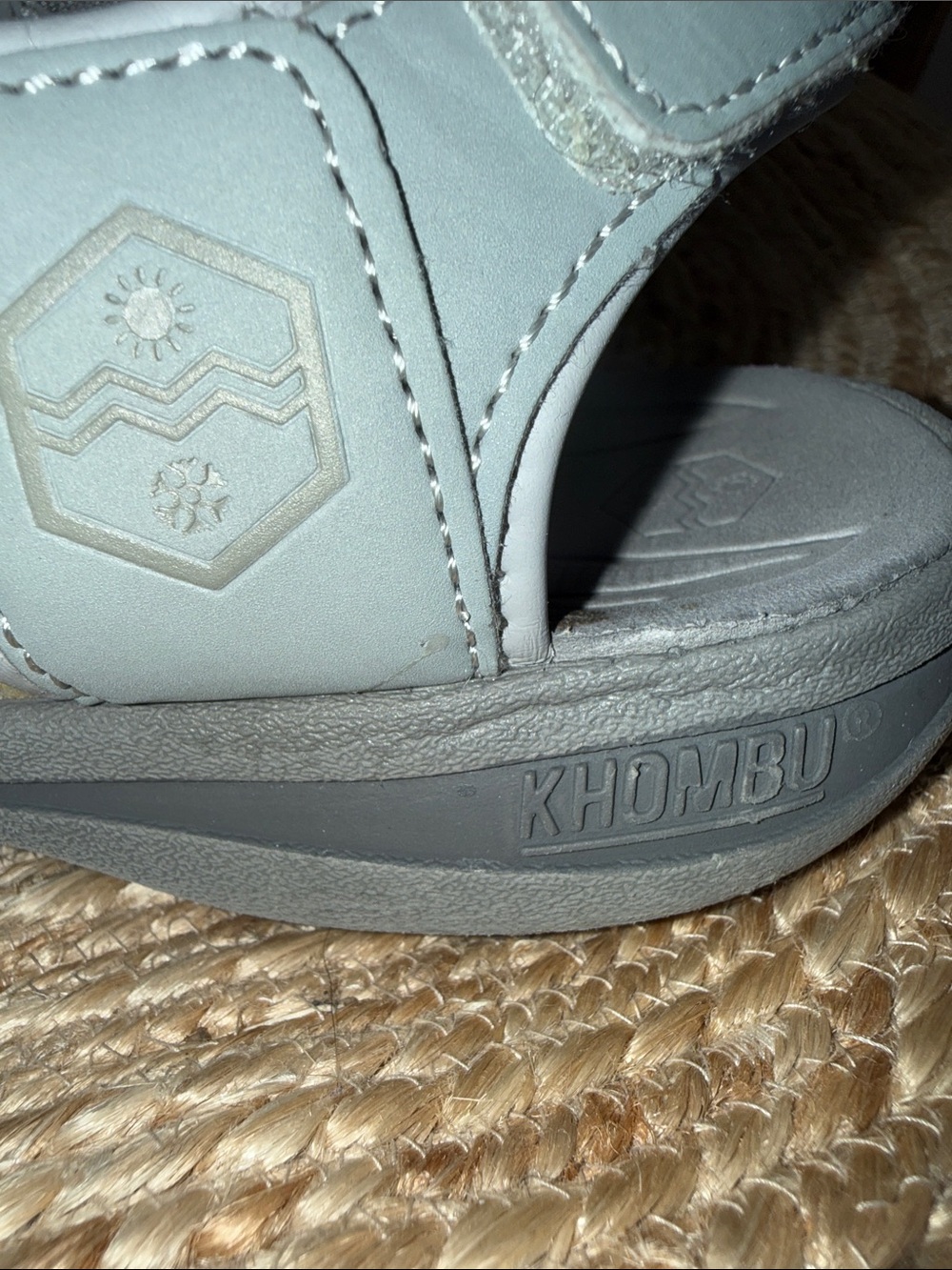 Khombu Gray Closed Toe Sport Sandals Aqua Trim Women’s Size 8 - Picture 5 of 11